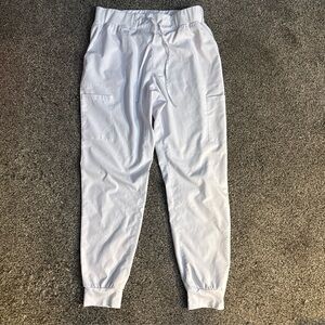 Angie Uniforms YogaFlex Women's White Scrub Jogger Pants Size M Stretch Waist